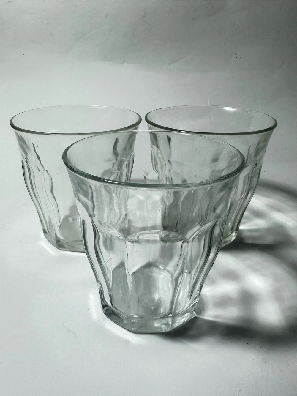 3 Vintage Duralex Picardie Glasses Clear 3.5” 8.89cm 25cl Made In France 70s 80s